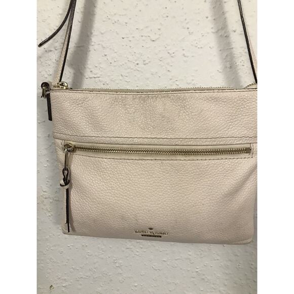 KATE SPADE VINTAGE New York Leather Ivory/Cream Crossbody Bag Pebbles 10"x8.5"x1 - Picture 2 of 7